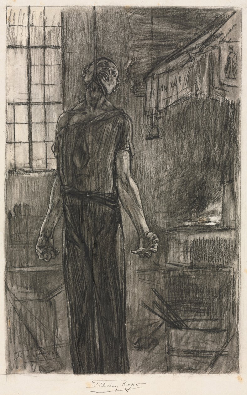 Den hengte mannen i smia av Félicien Rops