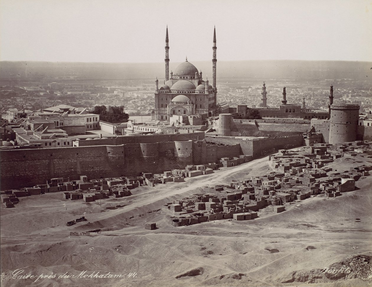 Kairo nær Mokkatam, 1870-tallet. av Félix Bonfils