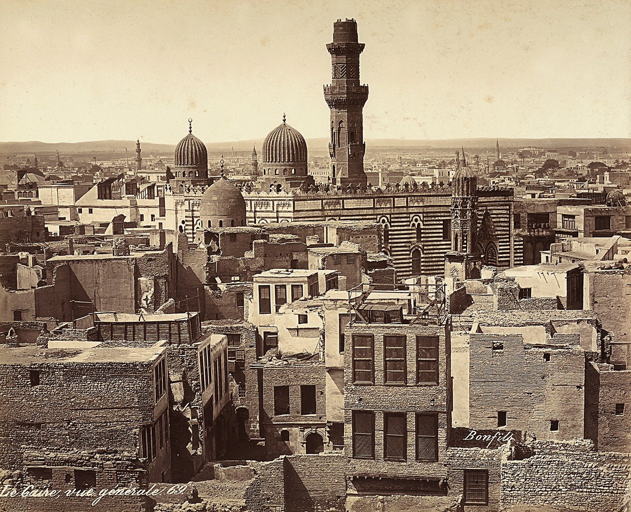 Panoramautsikt over Kairo, Egypt av Félix Bonfils