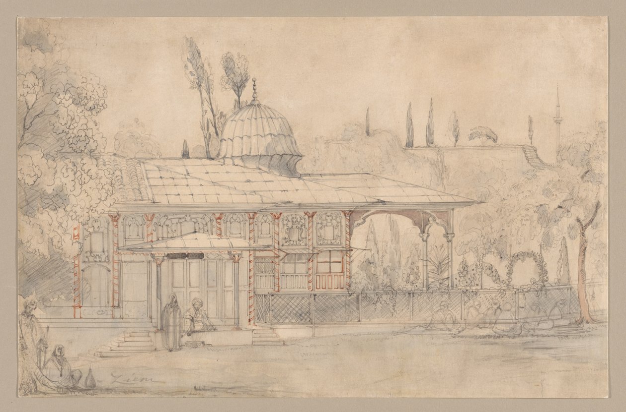 Paviljong nær en moske (recto) av Félix Ziem