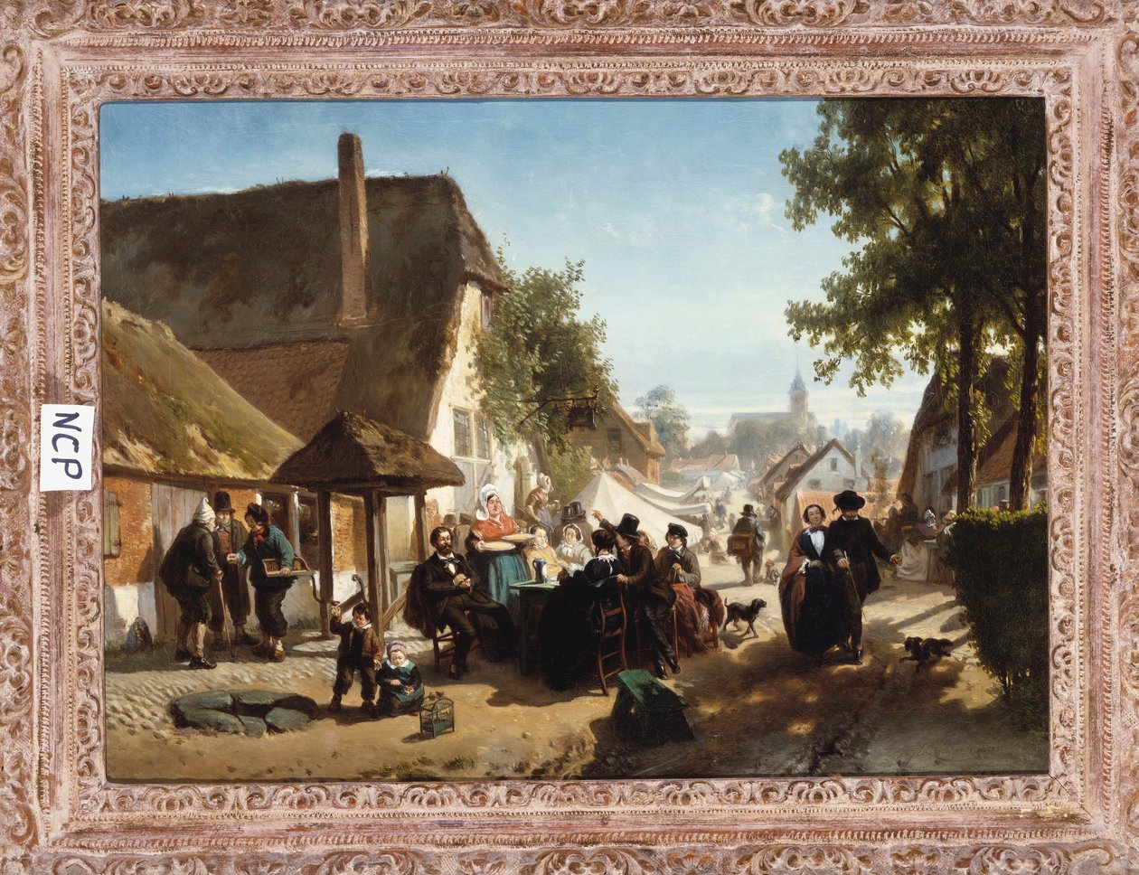 Lunsj på vertshuset, 1886 av Florent Nicolas Crabeels