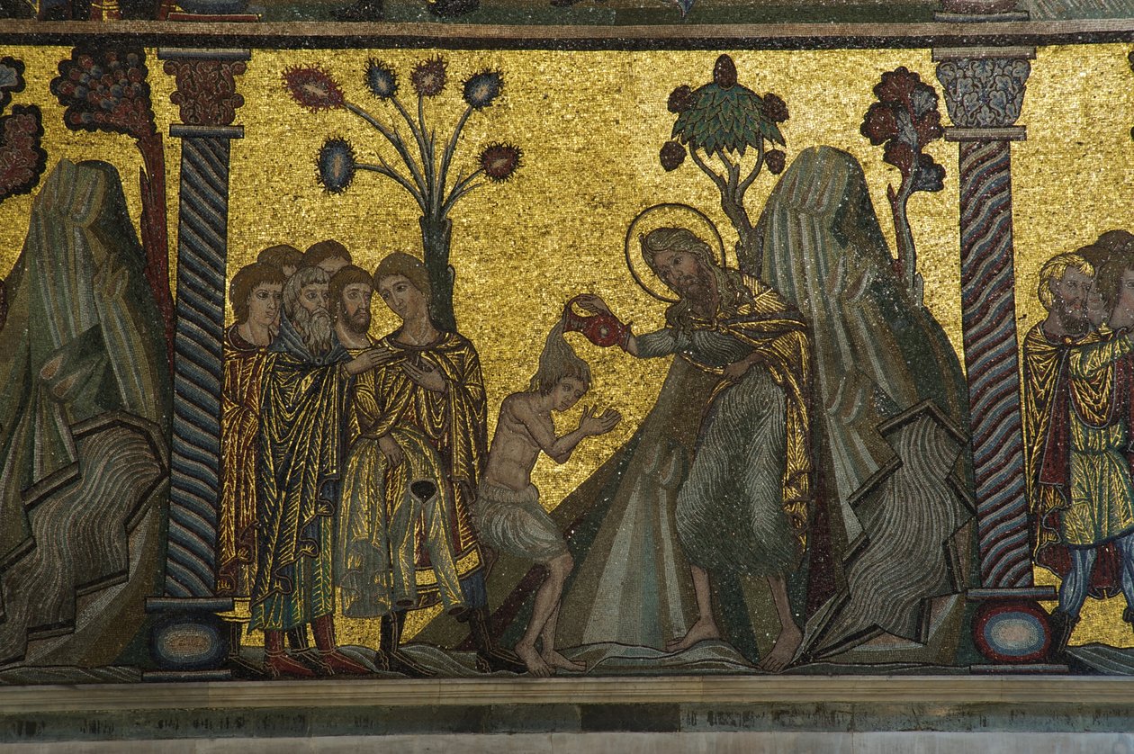 Kristi dåp (mosaikk) av Florentine School