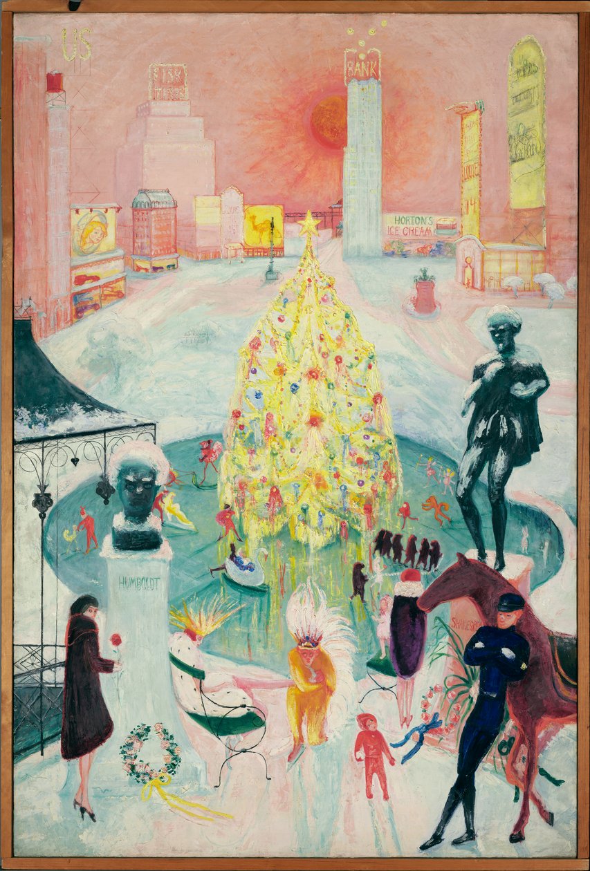 jul, ca. 1930-40 (olje på lerret) av Florine Stettheimer