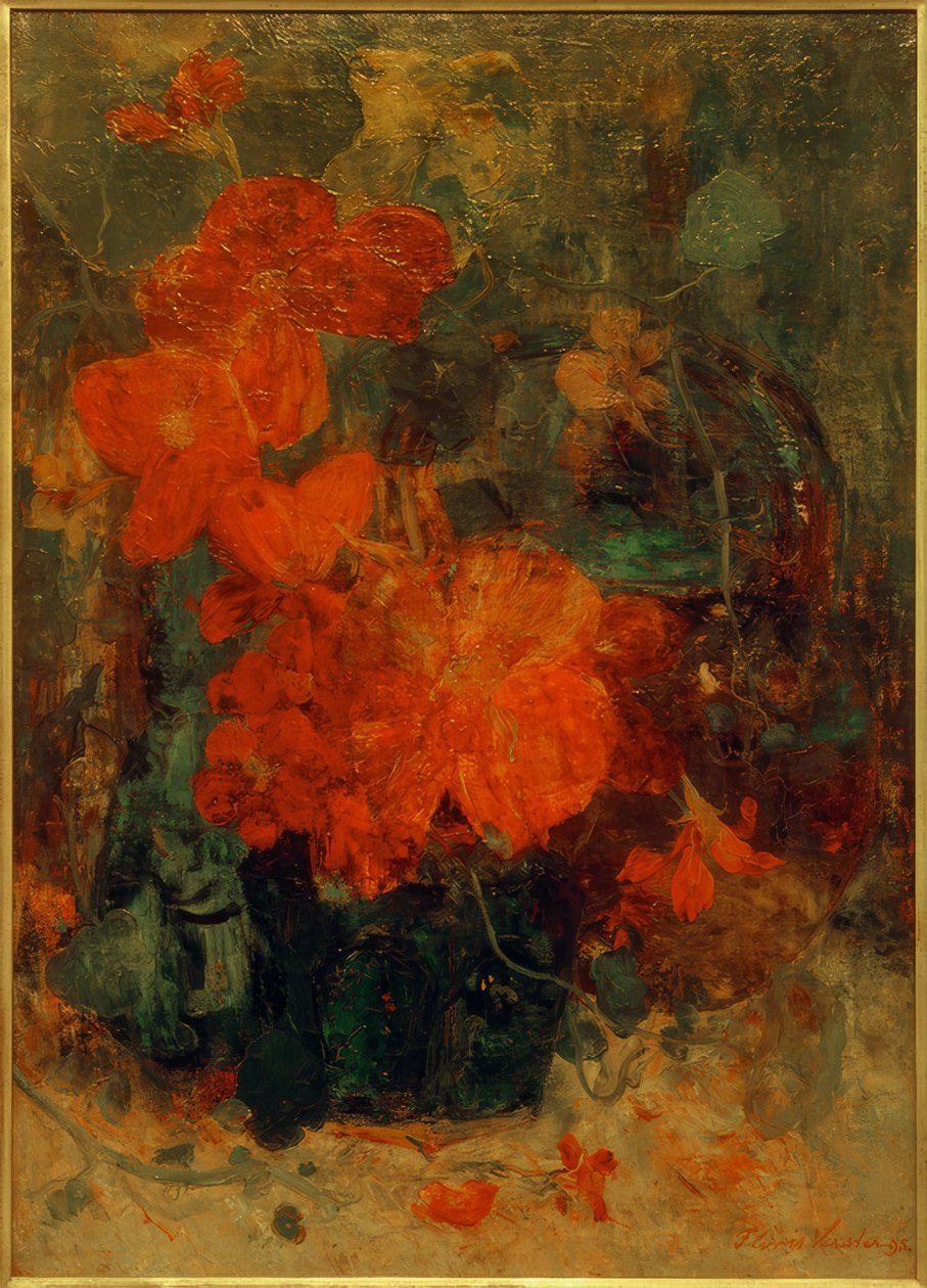 Begonia og nasturtiums av Floris Verster