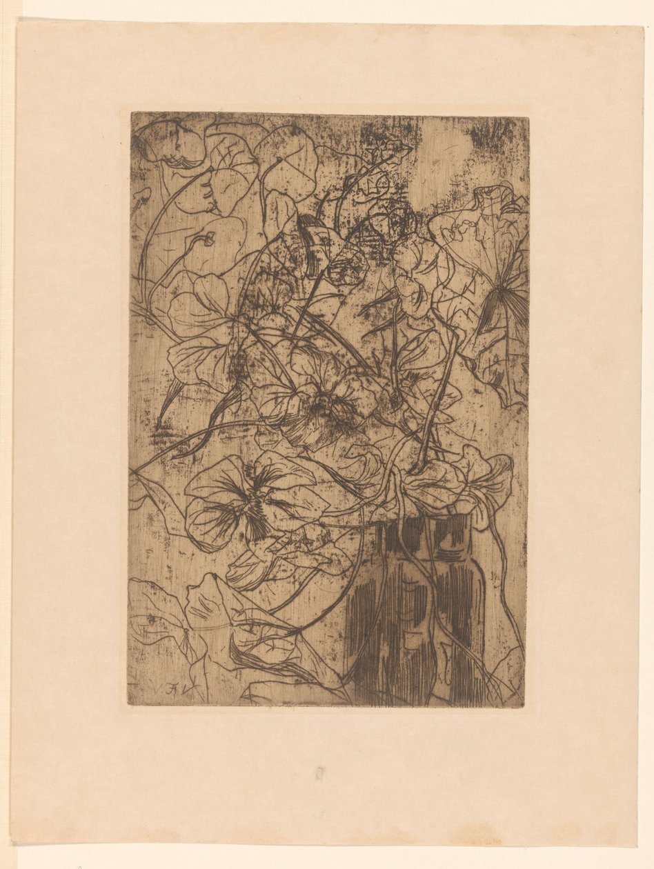 blomstervase Nasturtiums (original tittel) av Floris Verster