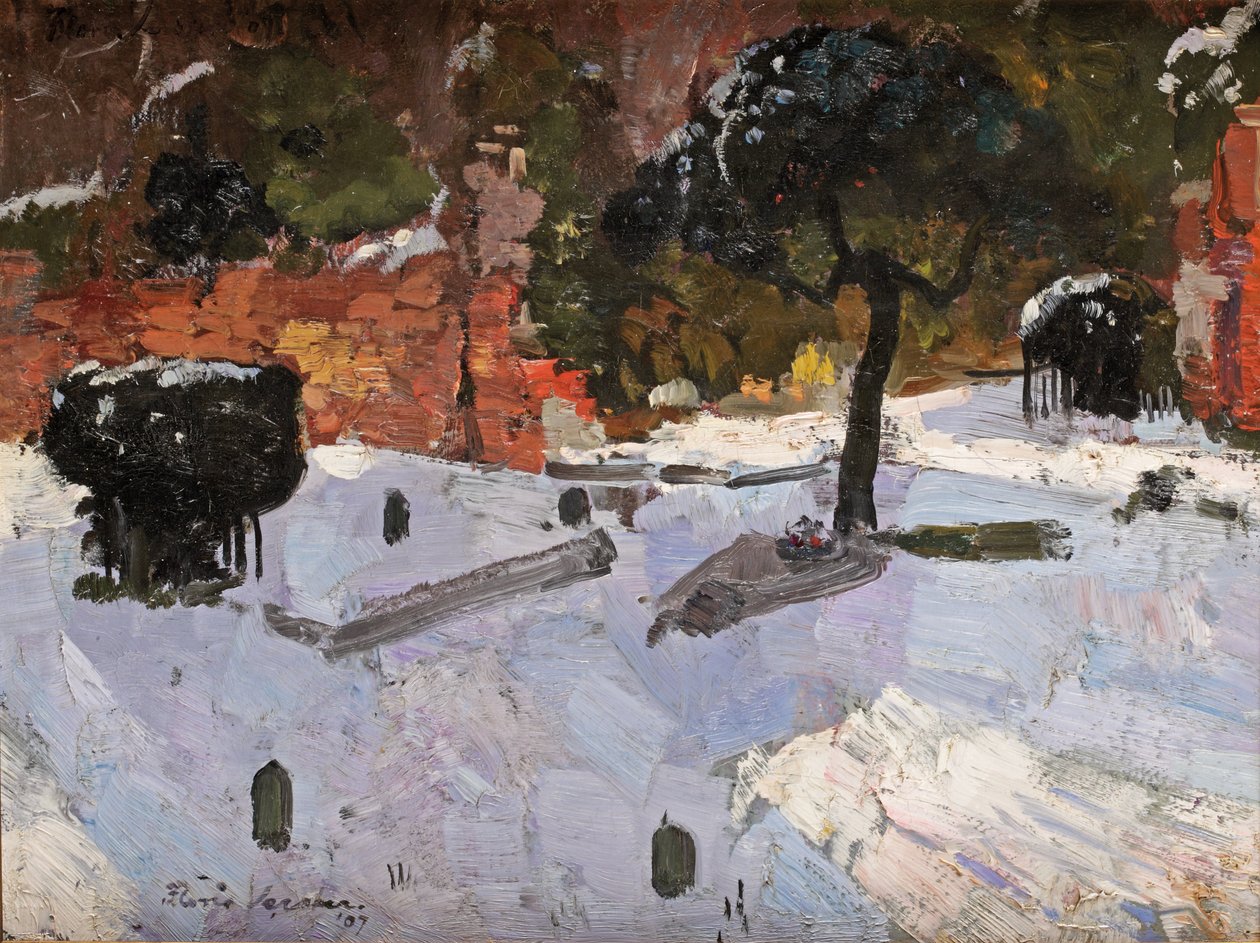 Kirkegård i Warmond, 1907 av Floris Verster