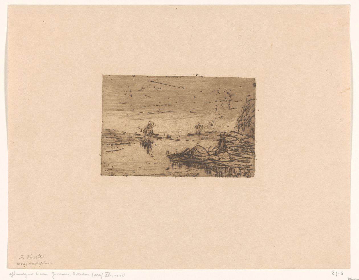Landskap Møkkhauger om natten (original tittel) av Floris Verster