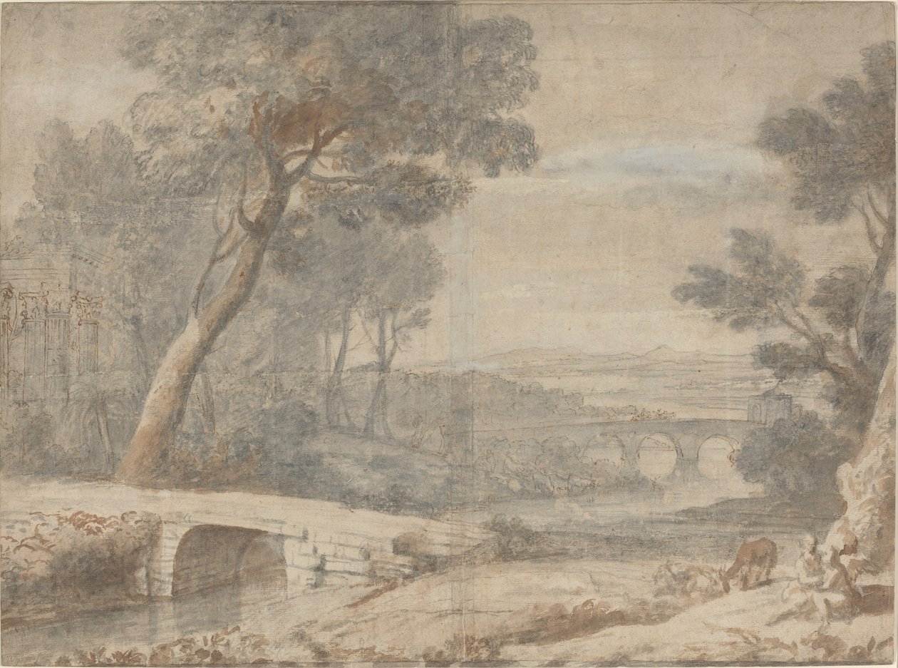 Resten på flyet til Egypt av Follower of Claude Lorrain