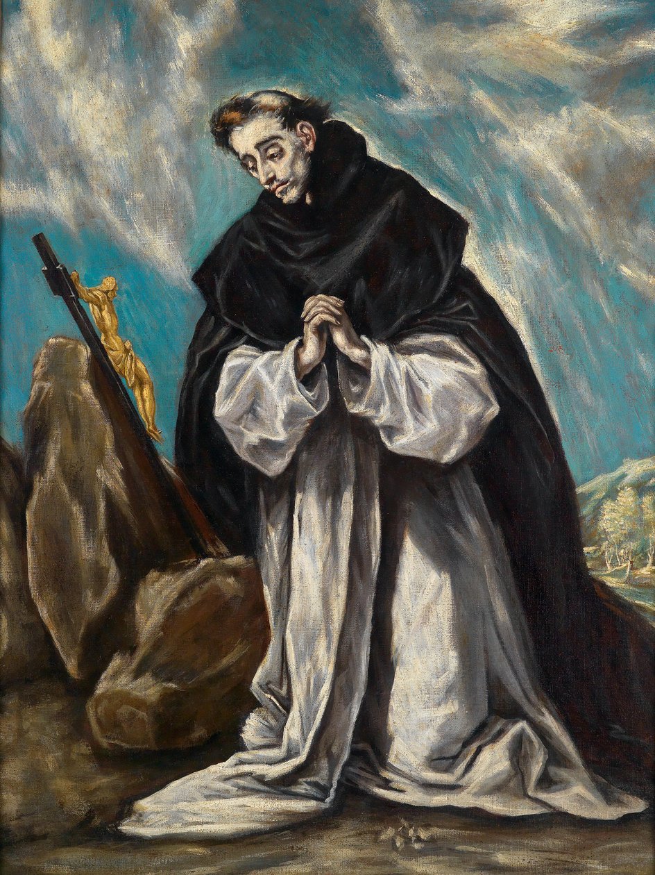 Saint Dominic i bønn av Follower of El Greco