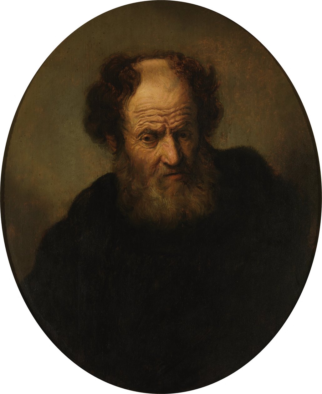 Gammel mann av Follower of Rembrandt