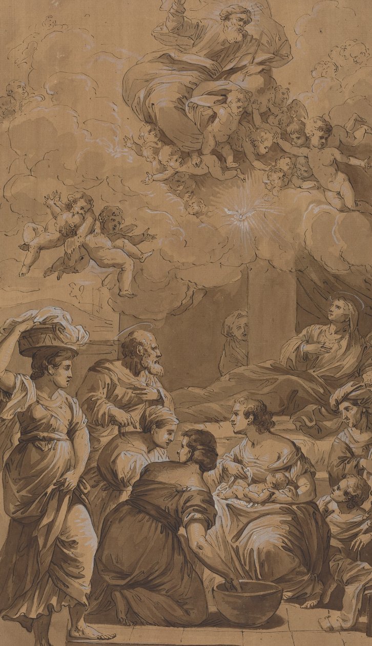 Jomfruens fødsel av Follower of Francesco Fontebasso
