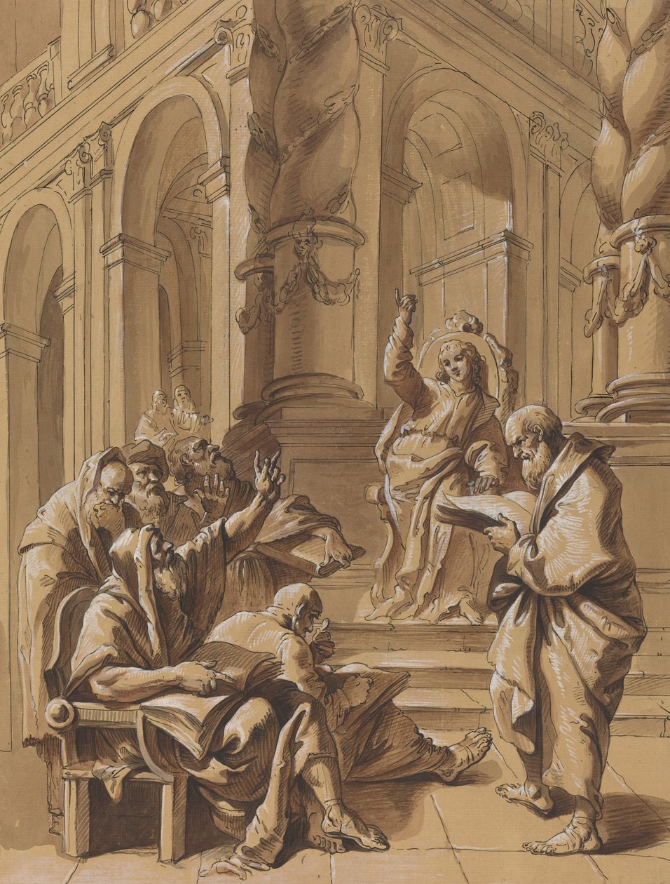 Kristus blant legene av Follower of Francesco Fontebasso