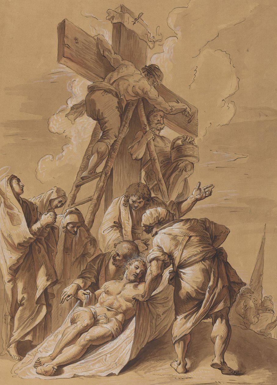 Deponeringen av Follower of Francesco Fontebasso