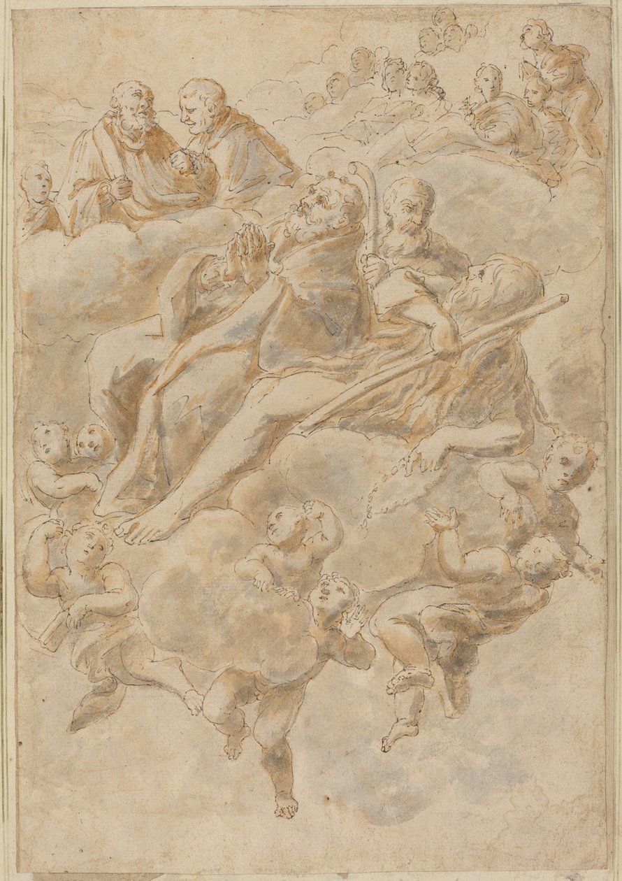 Ekstase av en helgen av Follower of Giovanni Lanfranco