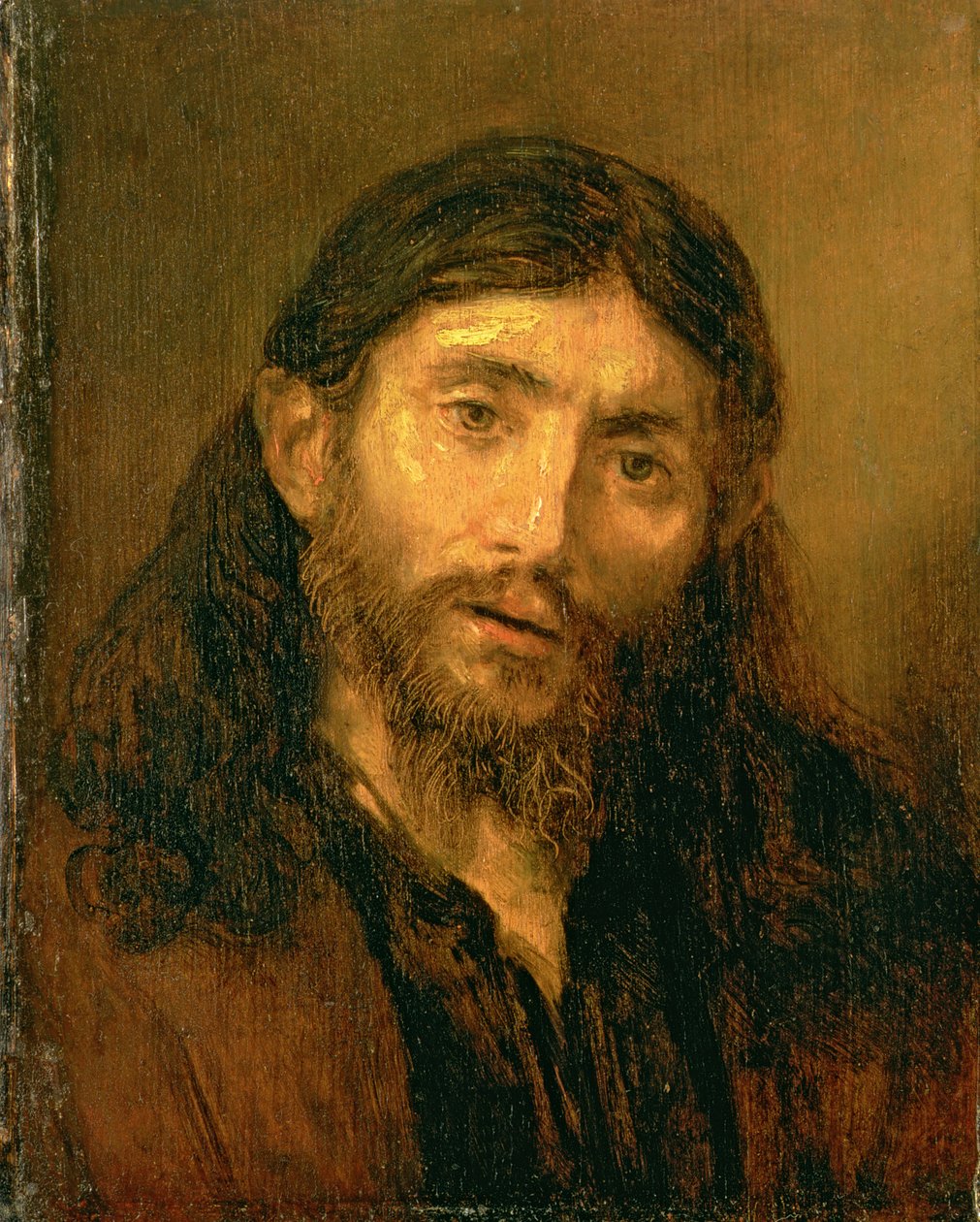 Byste av Kristus, ca. 1648-52 av Follower of Rembrandt