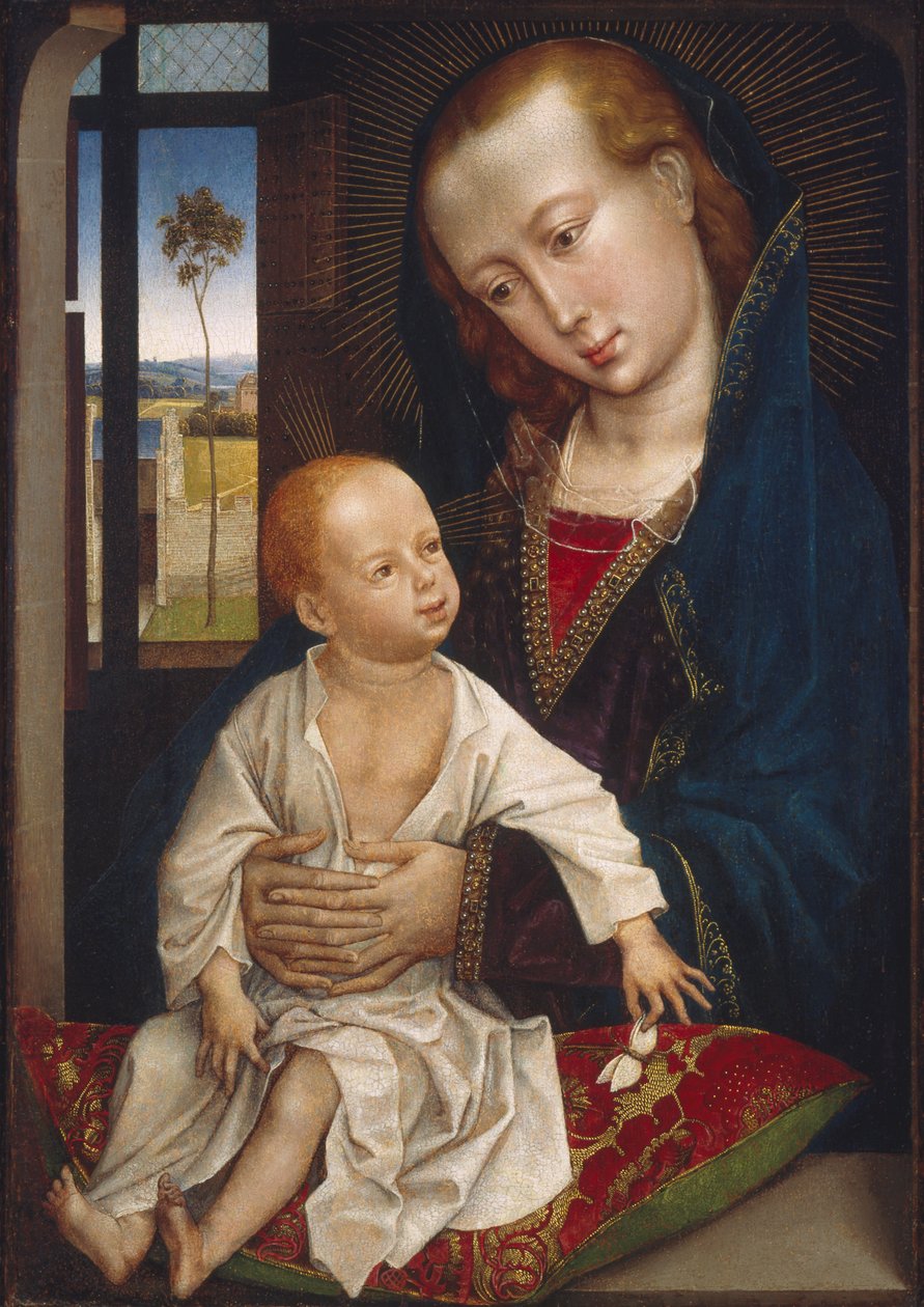 Jomfru og barn av Follower of Rogier van der Weyden