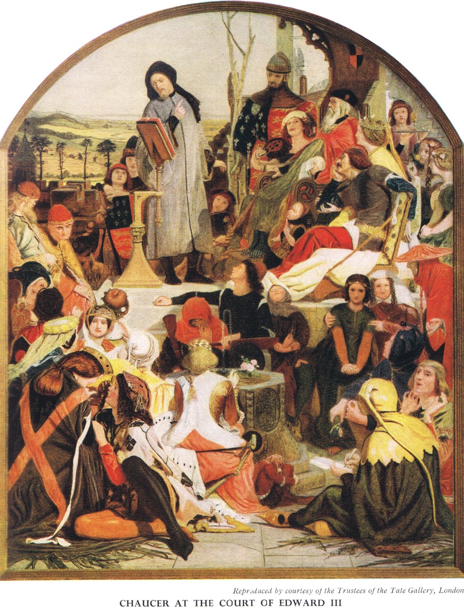 Chaucer ved hoffet til Edward III, ca. 1940-tallet av Ford Madox Brown