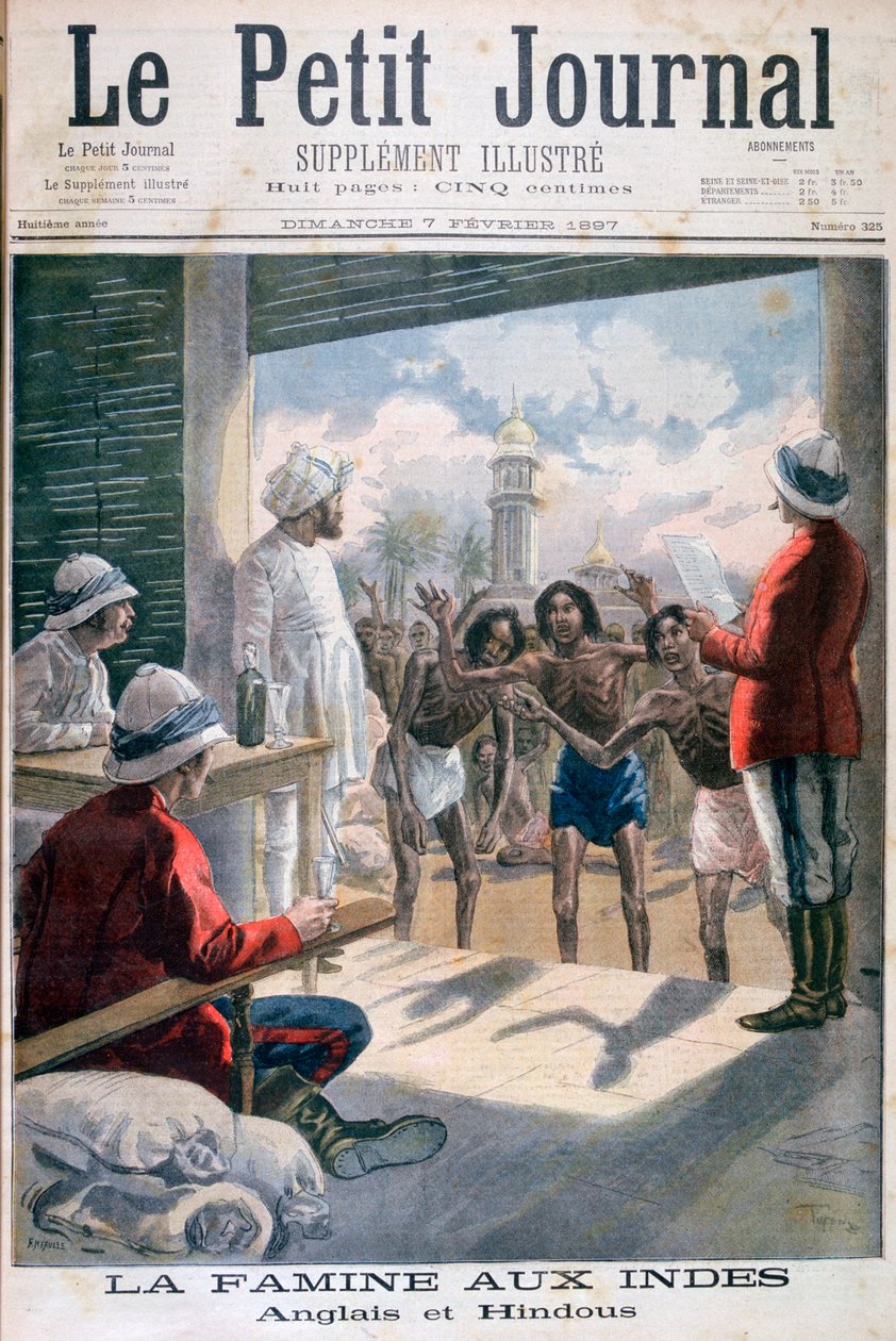 Hungersnød i India, 1897 av Fortuné Méaulle