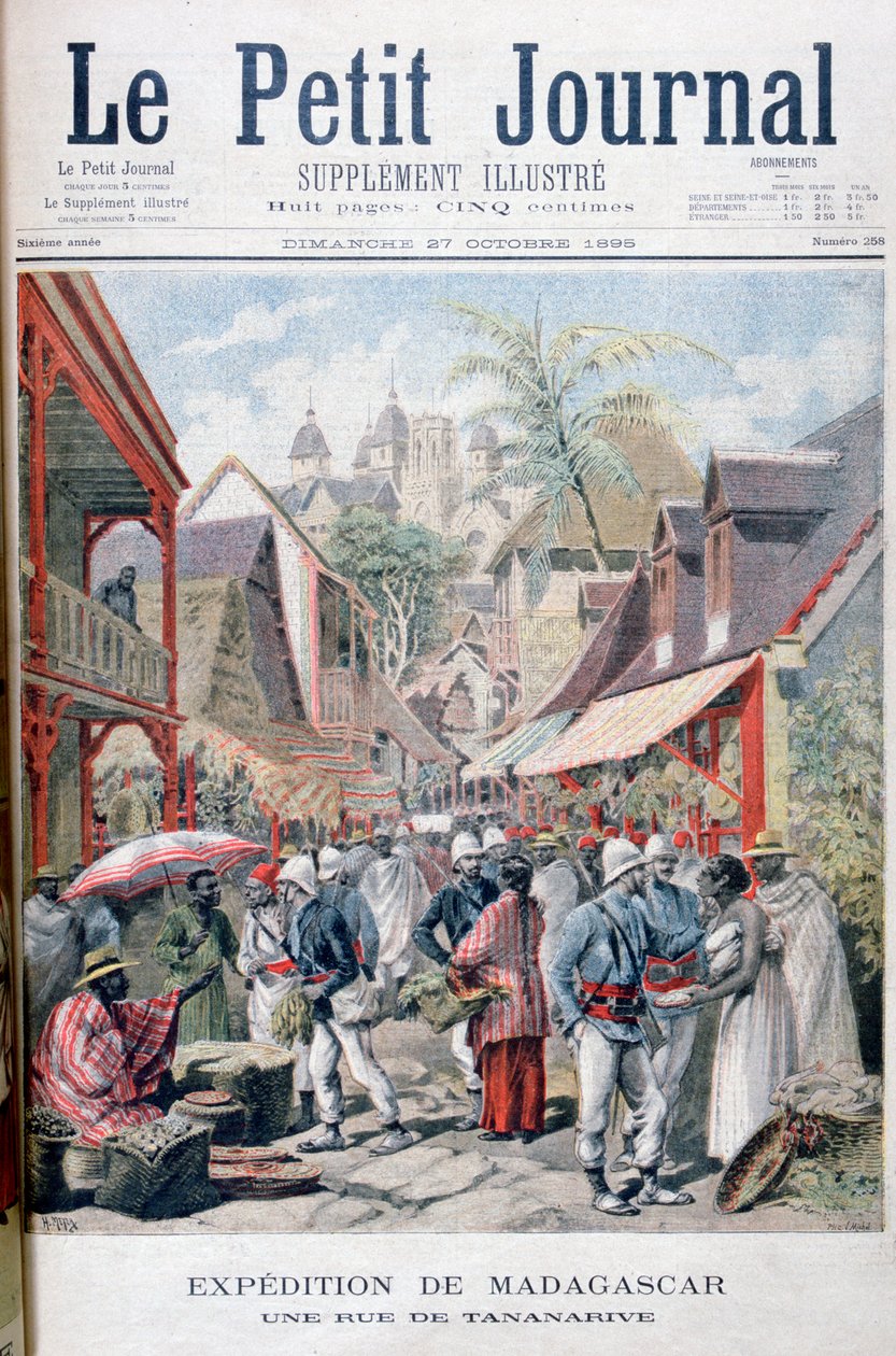 Tananarive Antananarivo, hovedstaden på Madagaskar, 1895 av Fortuné Méaulle