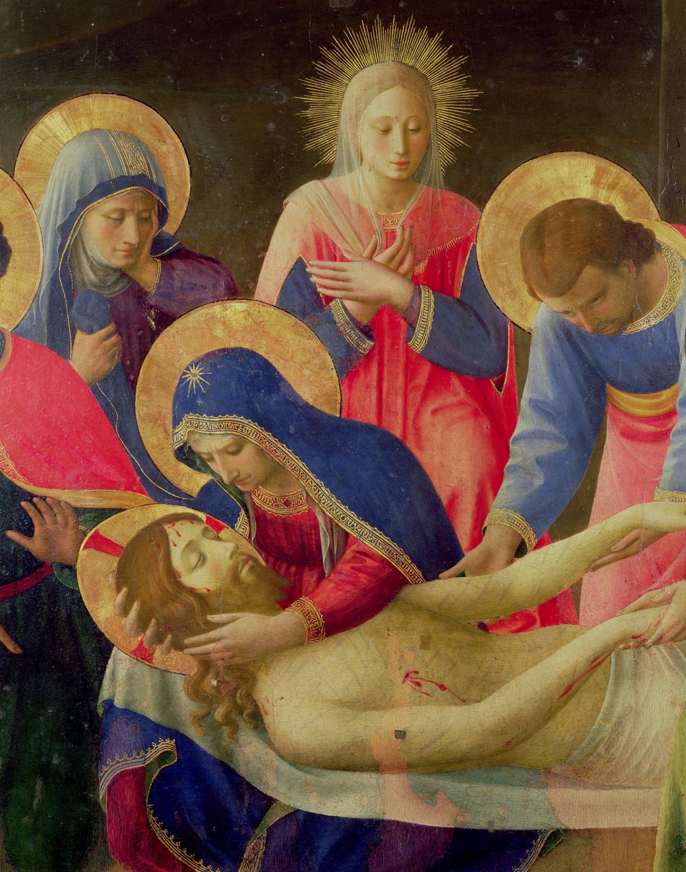 Lamentation over the Dead Christ, 1436-41 (tempera på panel) (detalj) av Fra Angelico