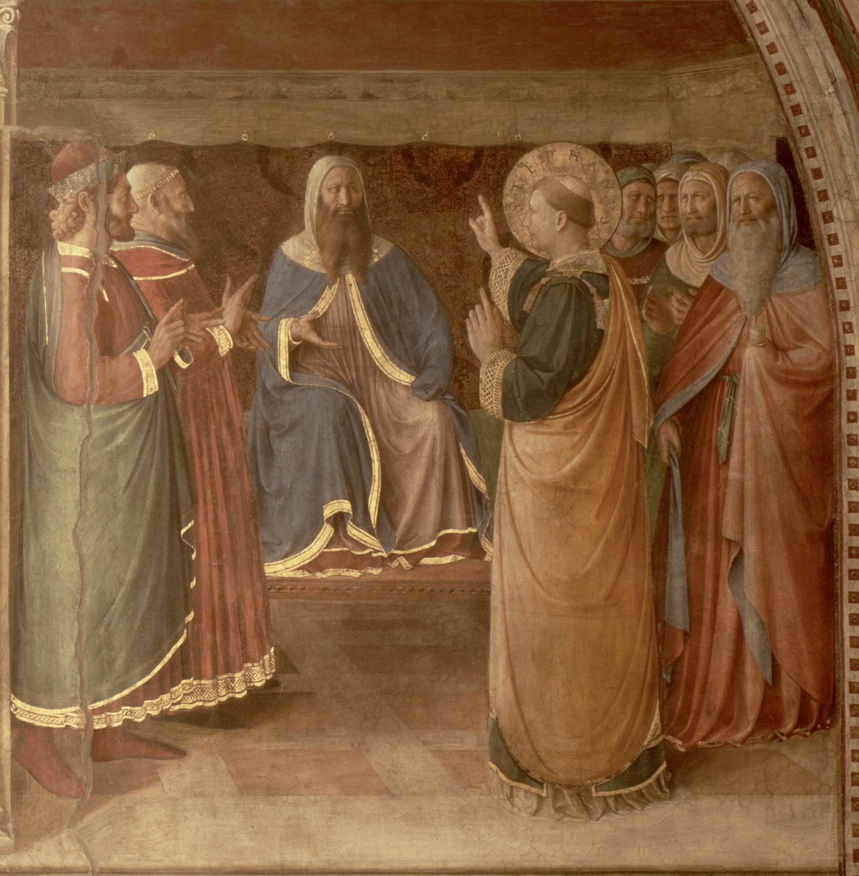 St.Stephen forkynner og St.Stephen taler for rådets freskomaleri fra 29037 av Fra Angelico
