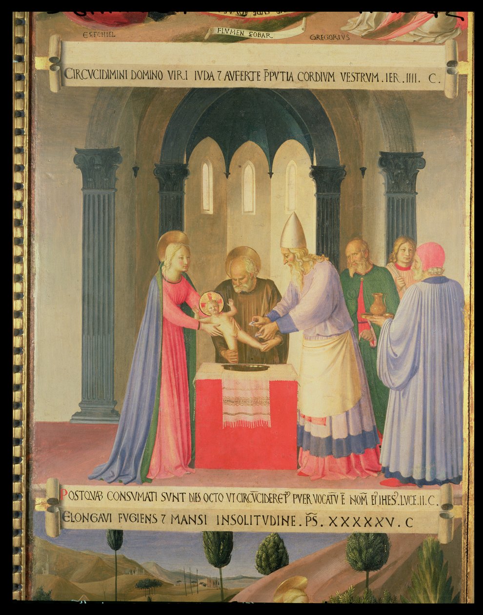 The Circumcision, detalj fra panel en av Silver Treasury of Santissima Annunziata, ca. 1450-53 (tempera på panel) av Fra Angelico
