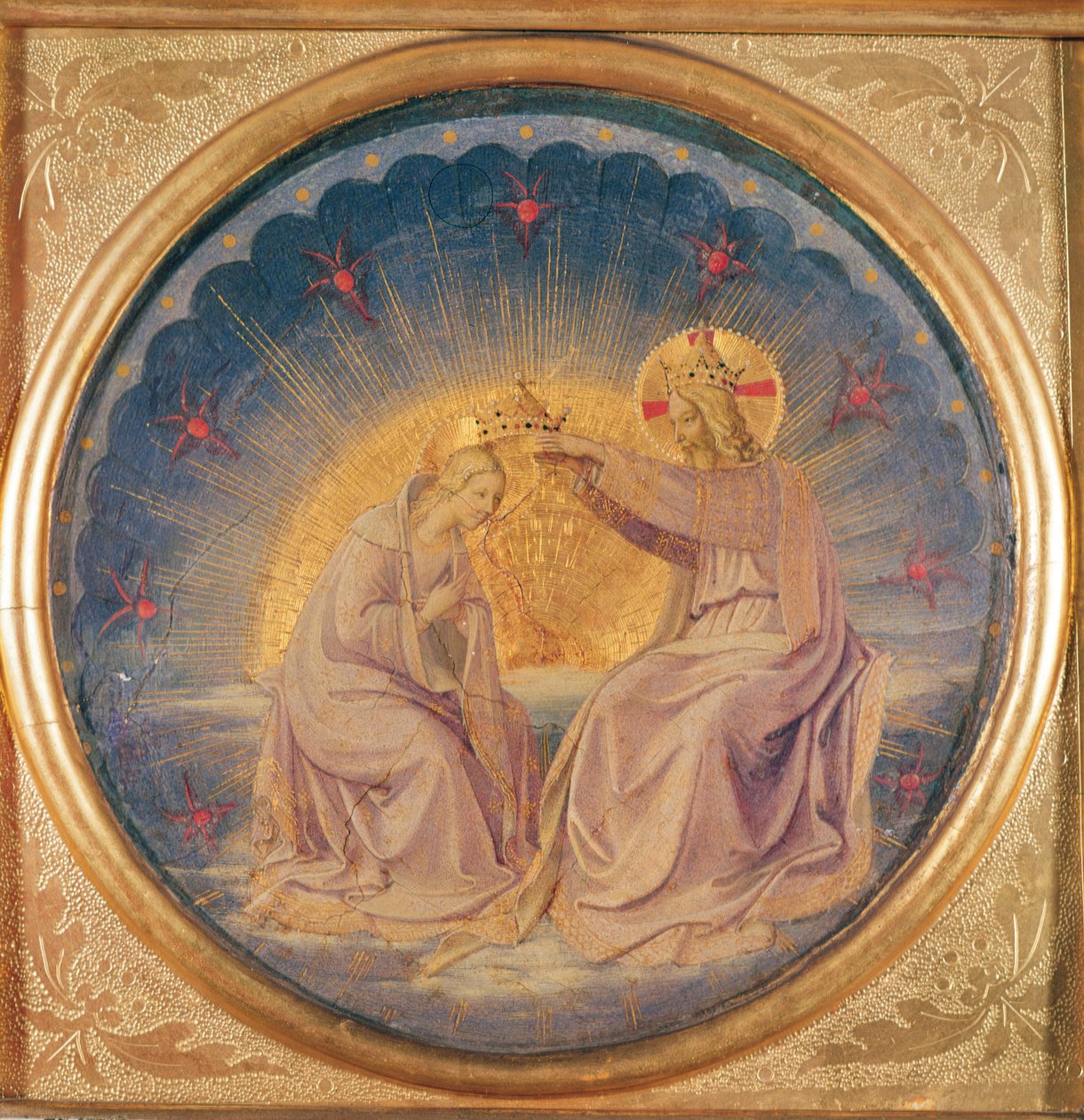 The Coronation of the Virgin (tondo), ca. 1395 (olje på tre) av Fra Angelico