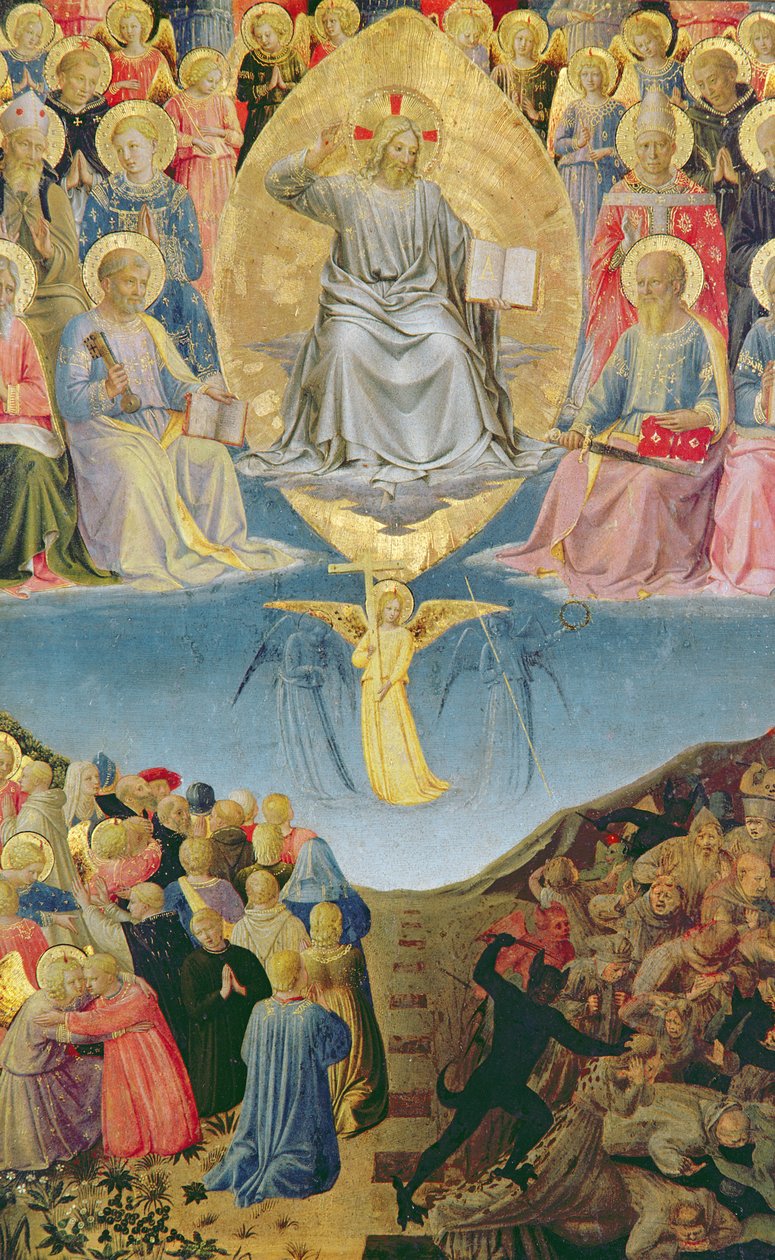 The Last Judgement, sentralpanel fra en triptyk (tempera på panel) av Fra Angelico