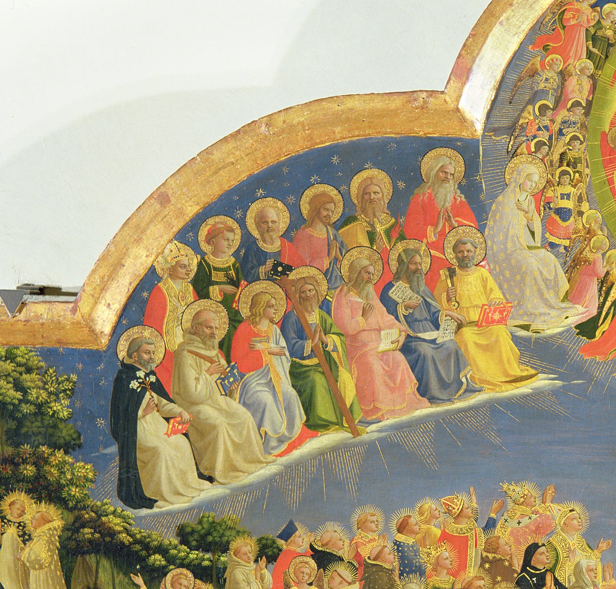 The Last Judgment-tempera og gull på paneldetalj av 238447 av Fra Angelico