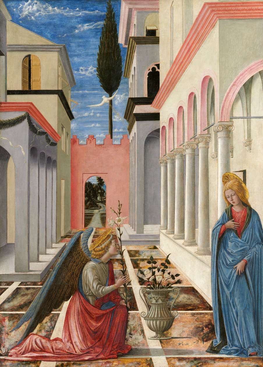 The Annunciation, ca. 14451450 (tempera på panel) av Fra Carnevale