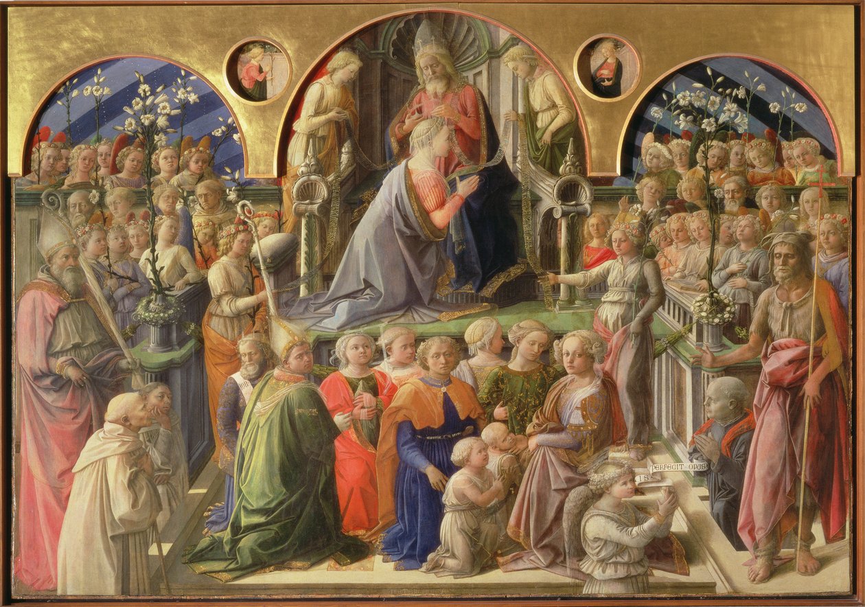 The Coronation of the Virgin, 1441-7 (tempera på panel) av Fra Filippo Lippi