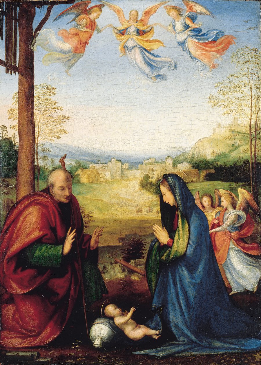 The Nativity (olje på panel) av Fra Bartolomeo