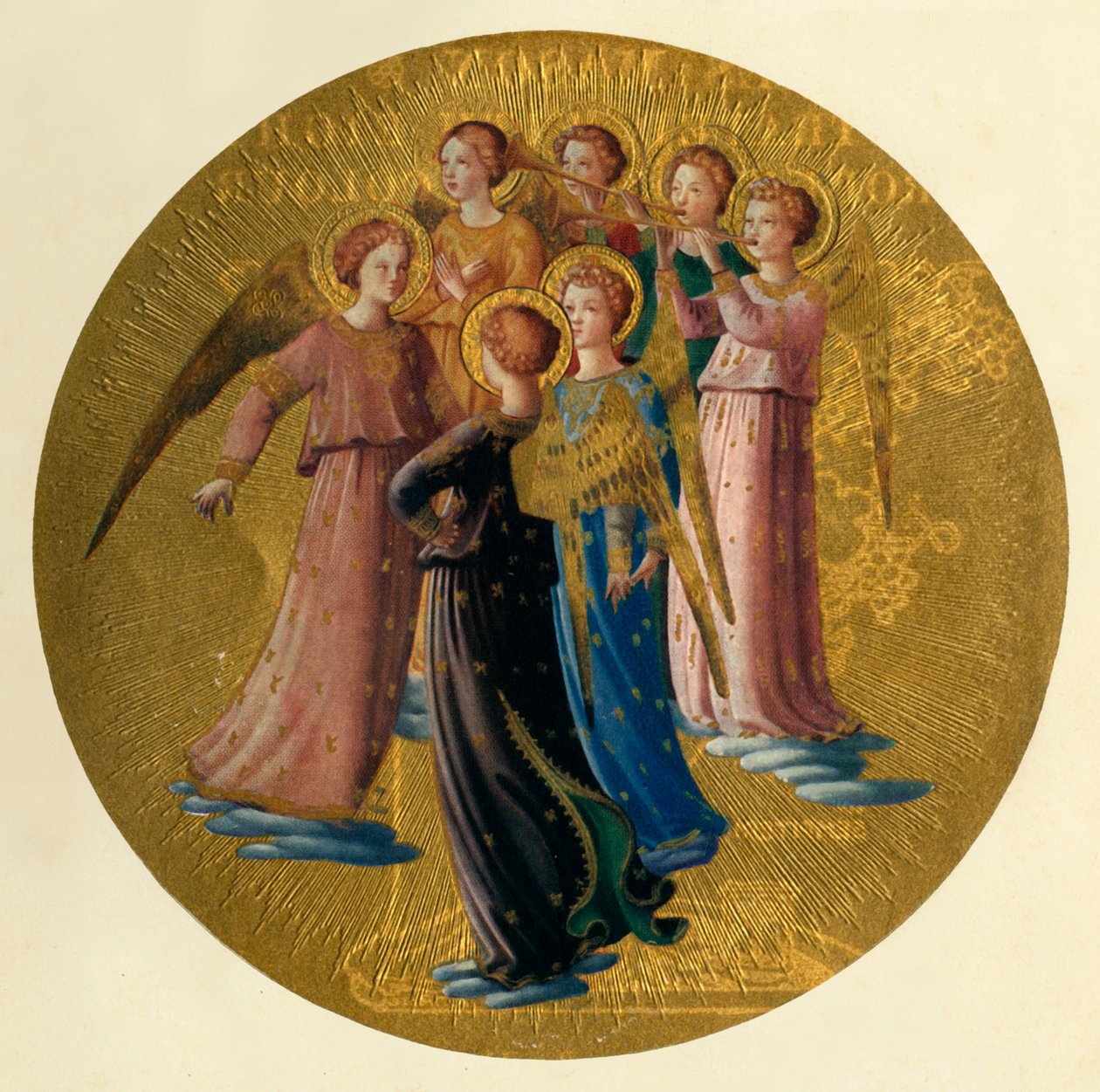 A Group of Angels, 1400-tallet, ca 1909 av Fra Angelico
