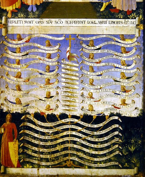 The Law of Love (tempera på panel) av Fra Angelico