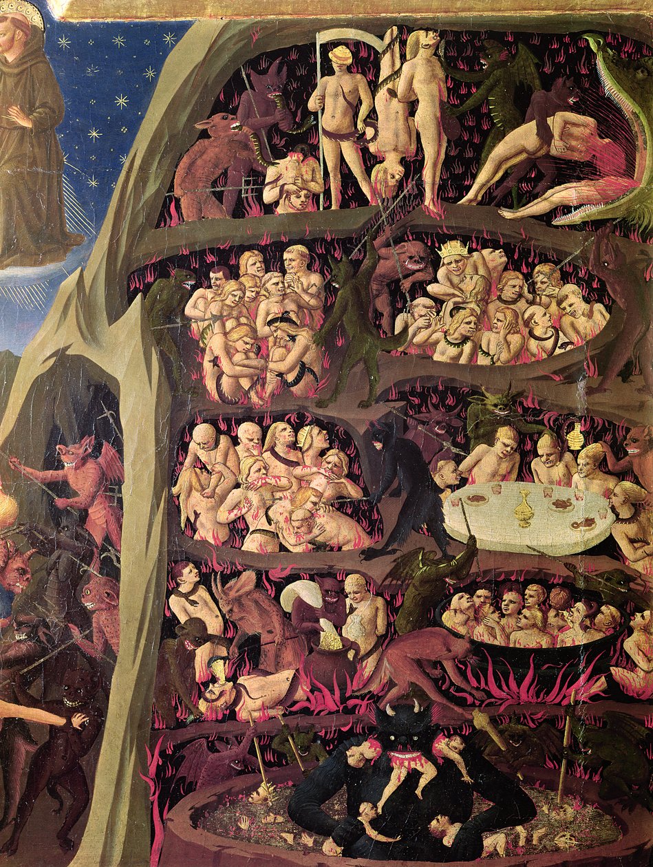 The Last Judgement, detalj av helvete, ca. 1431 av Fra Angelico