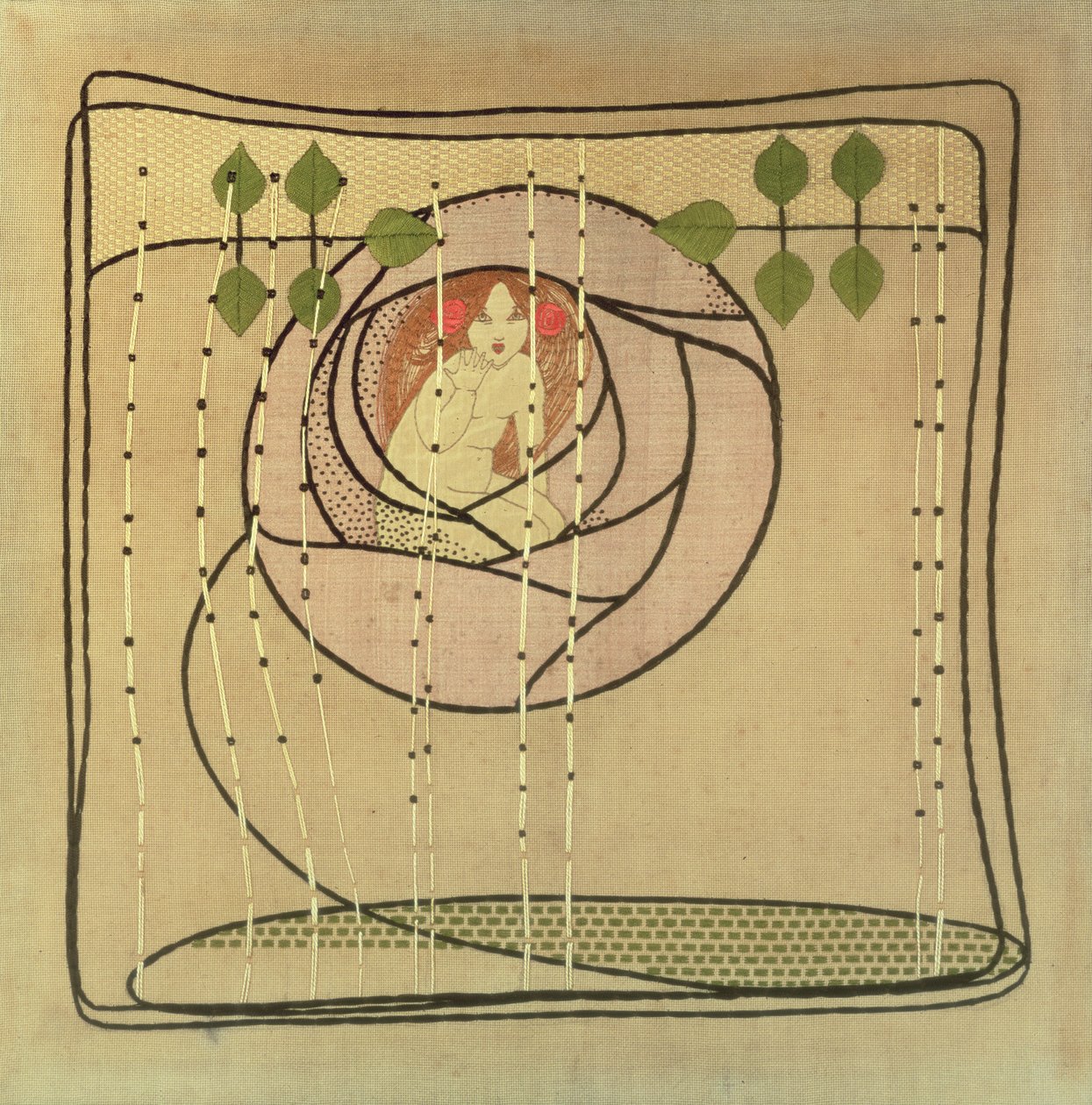 The Spirit of the Rose, ca. 1900 (broderi) av Frances McNair