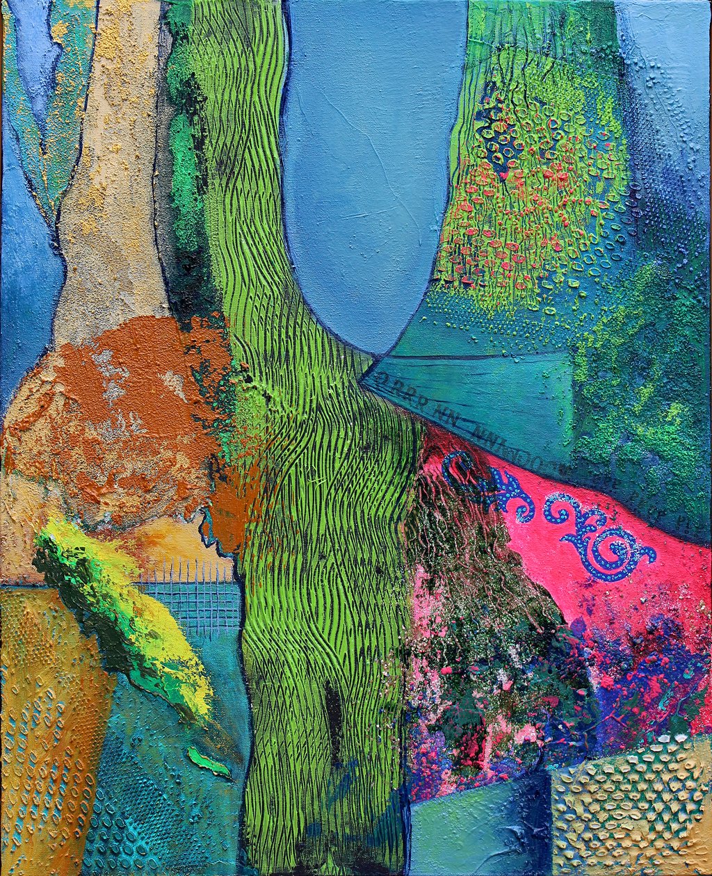 Totem #3, 2012 (akryl på lerret) av Frances Ferdinands