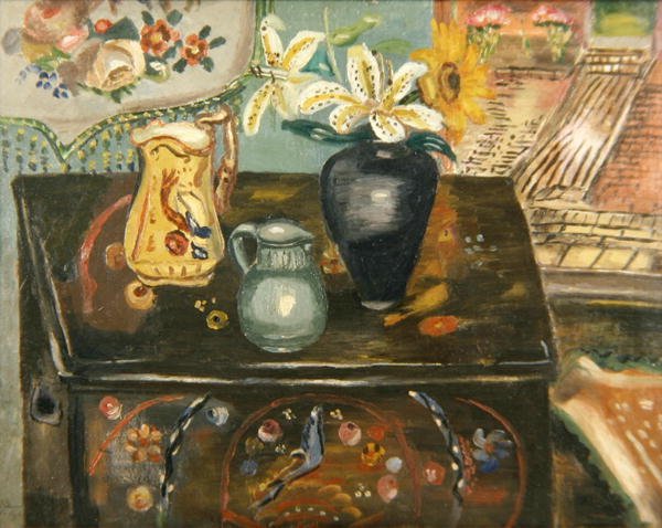 The Painted Chest (olje på panel) av Frances Hodgkins