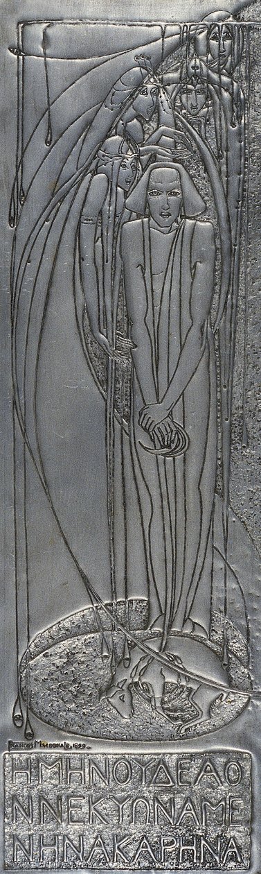 Repousse White Metal Plate, 1893 (metall) av Frances Macdonald