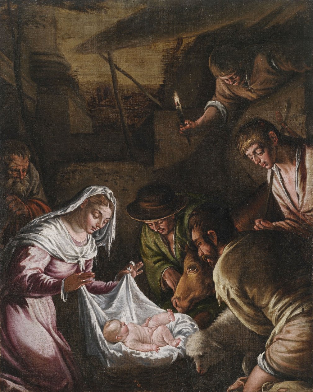 Tilbedelse av hyrdene av Francesco Bassano the Younger