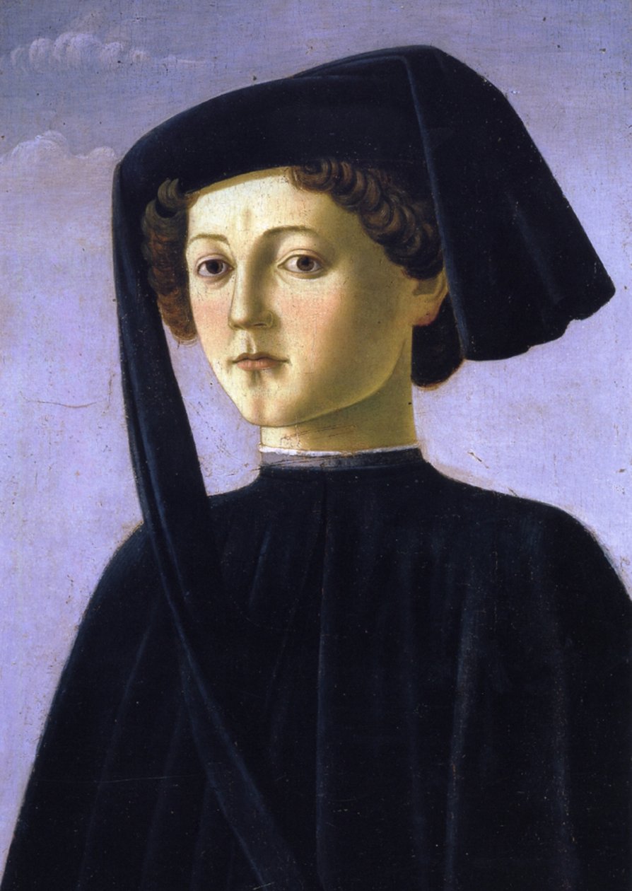 Portrett av en ung mann (tempera på panel) av Francesco Botticini