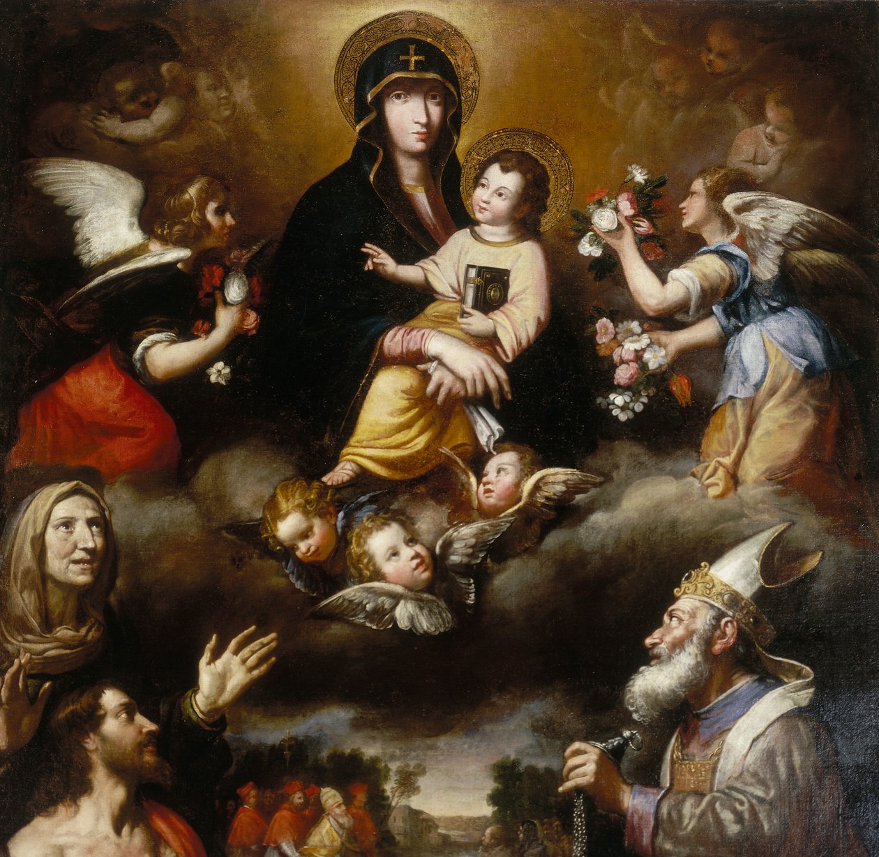 Altertavlen til Madonna of the Snow (detalj) av Francesco Fiasella