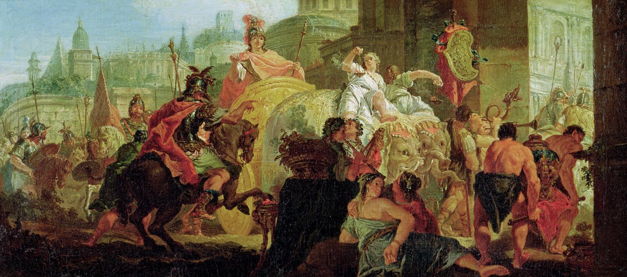 Alexander den stores (356-323 f.Kr.) inntog i Babylon av Francesco Fontebasso