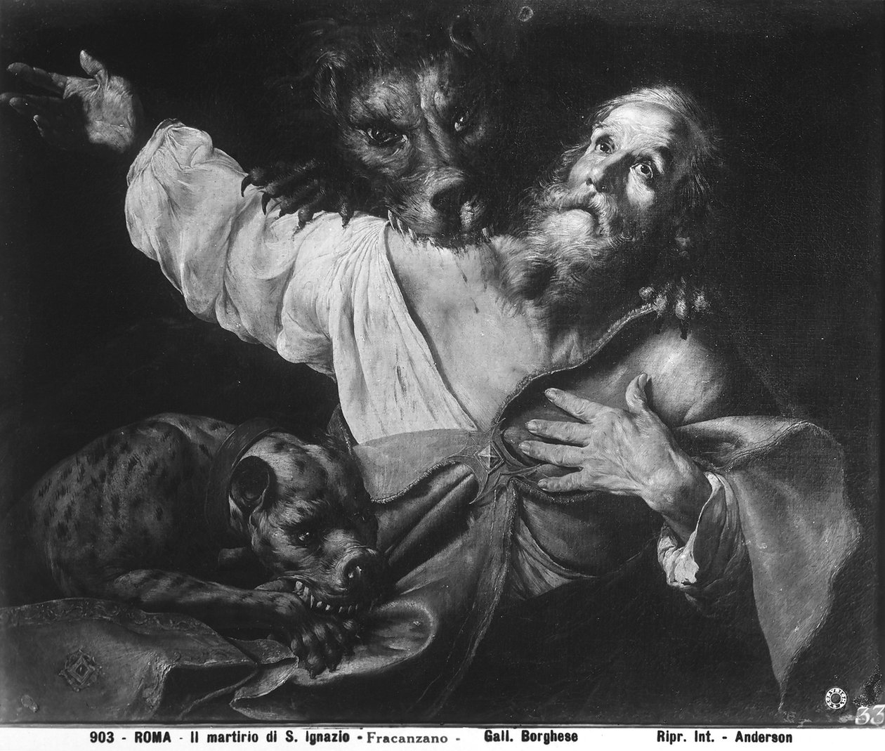 Martyrdommen til den hellige Ignatius av Antiokia (bw) av Francesco Fracanzano