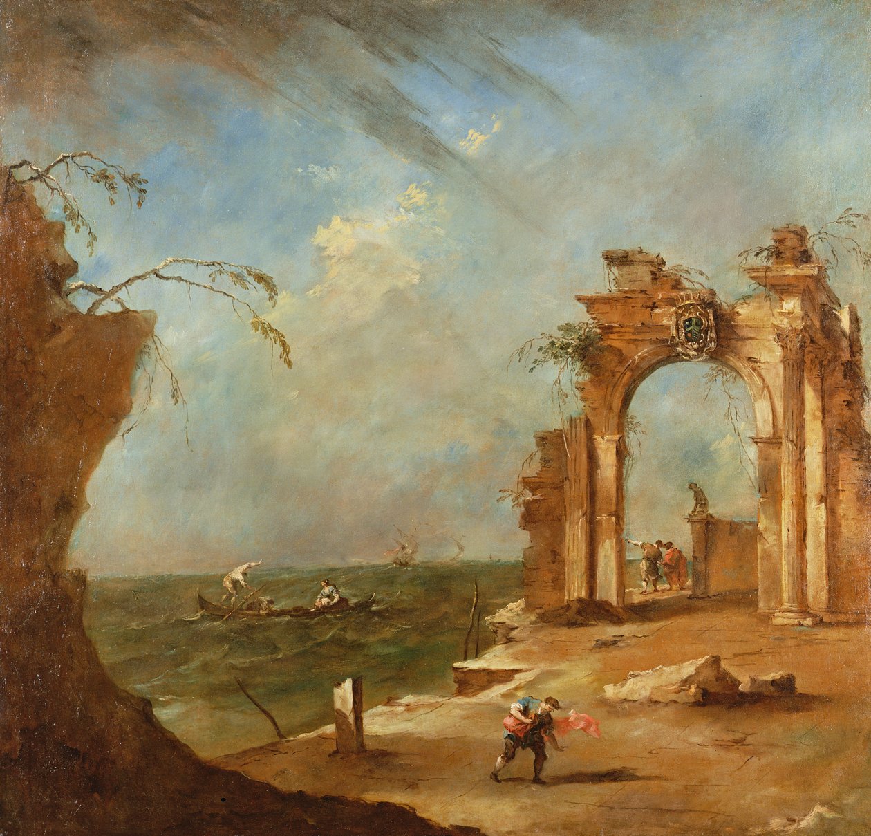Capriccio med en ødelagt bue (olje) av Francesco Guardi