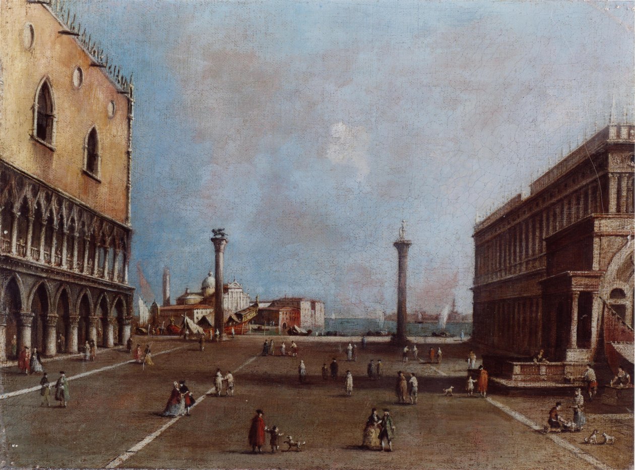 Piazzetta mot øya San Giorgio av Francesco Guardi