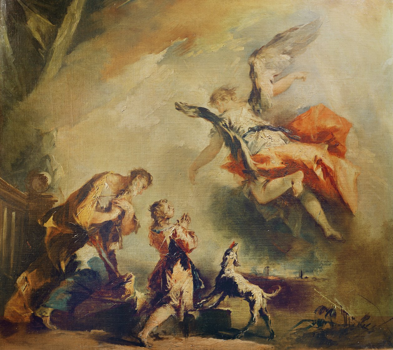 Historien om Tobias, erkeengelen Raphaels avgang, ca. 1750 av Francesco Guardi