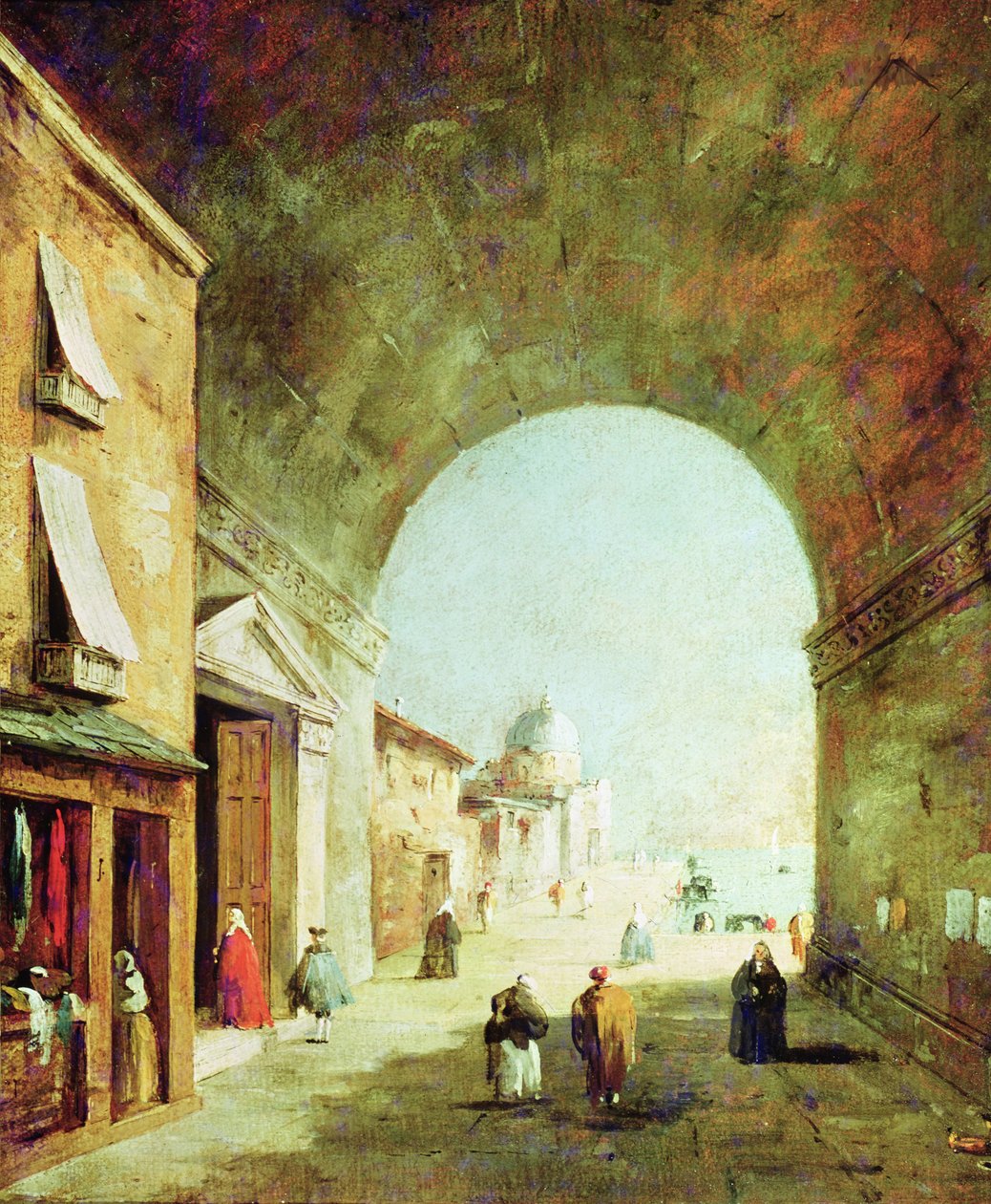 Utsikt over en venetiansk gate av Francesco Guardi