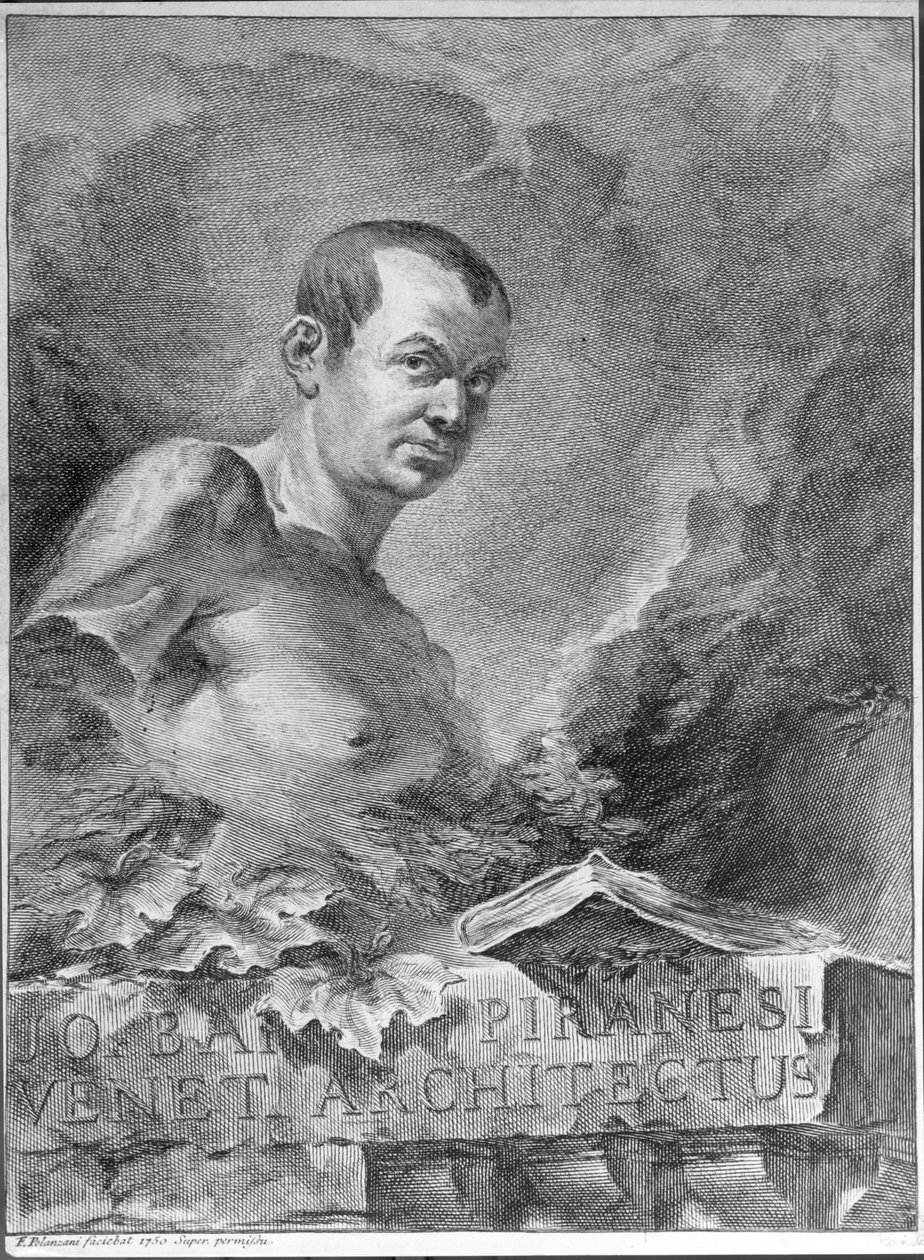 Portrett av Giovanni Battista Piranesi (1720-78) 1750 av Francesco Polanzani