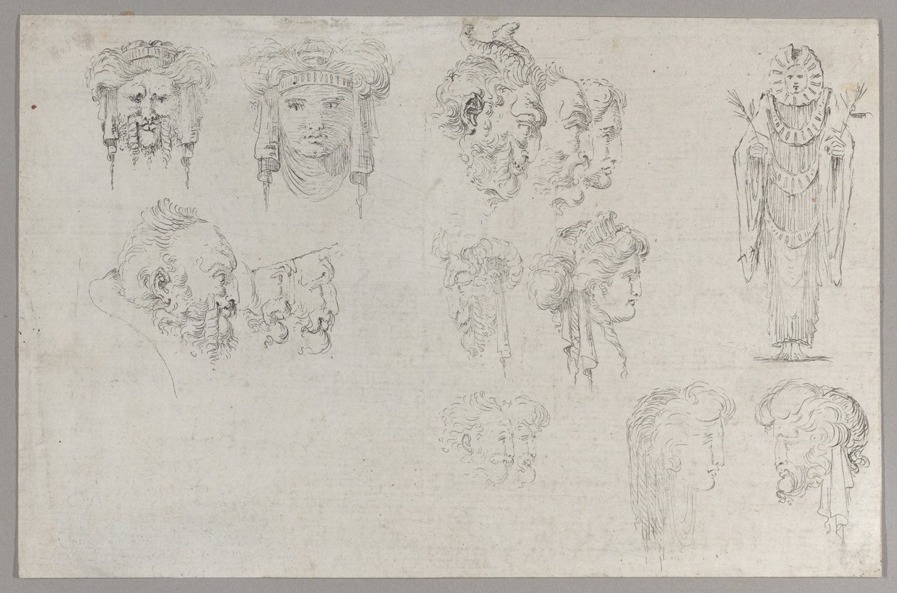 Studier av hoder, ca. 1744. av Francesco Algarotti